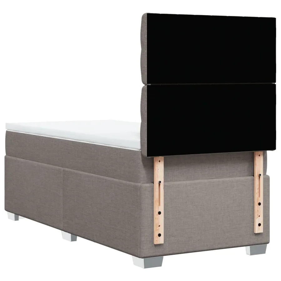Sommier à lattes de lit avec matelas Taupe 100x200 cm Tissu - 10