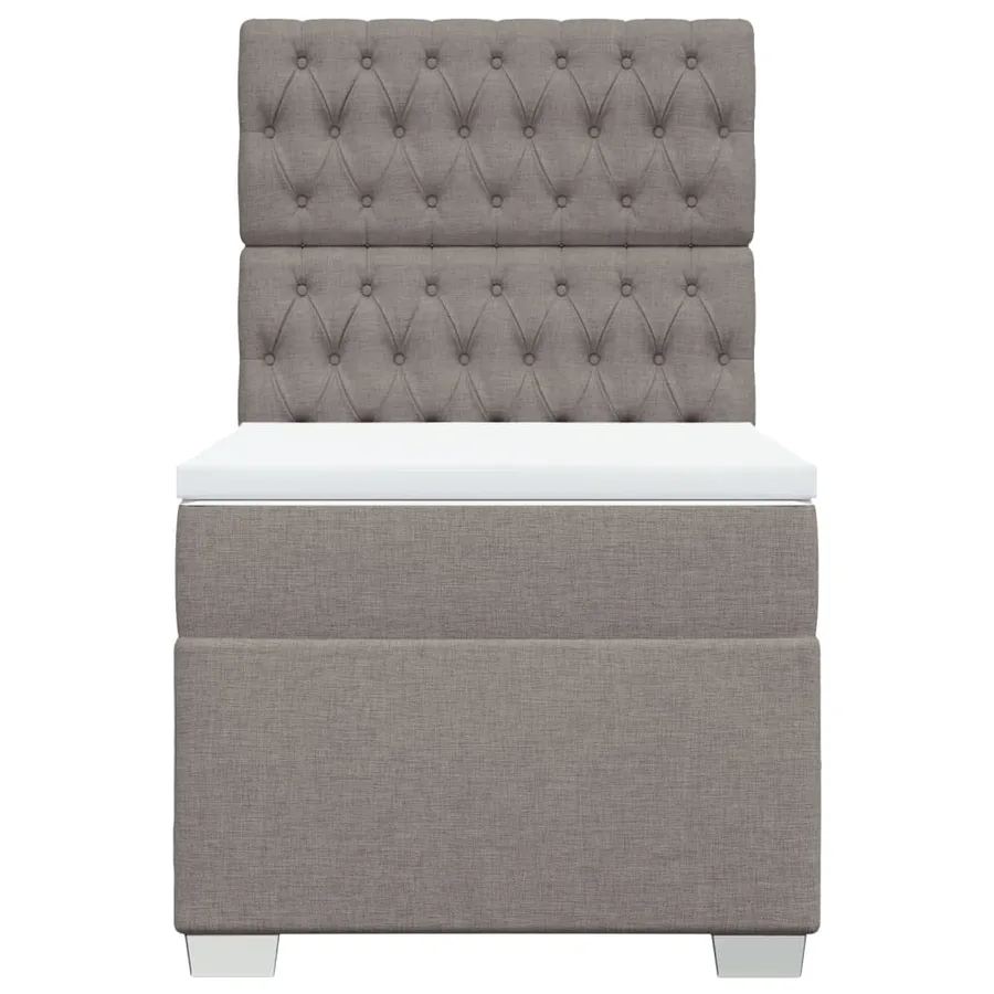 Sommier à lattes de lit avec matelas Taupe 100x200 cm Tissu - 4