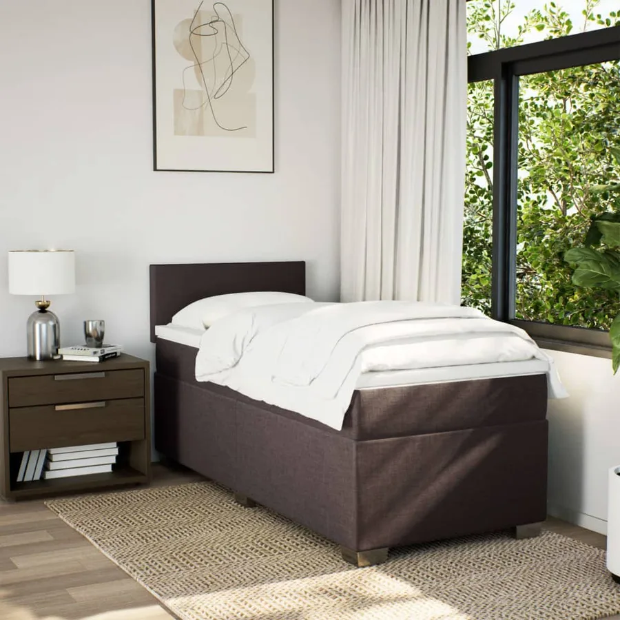 Sommier à lattes de lit avec matelas Marron foncé 100x200 cm - 3