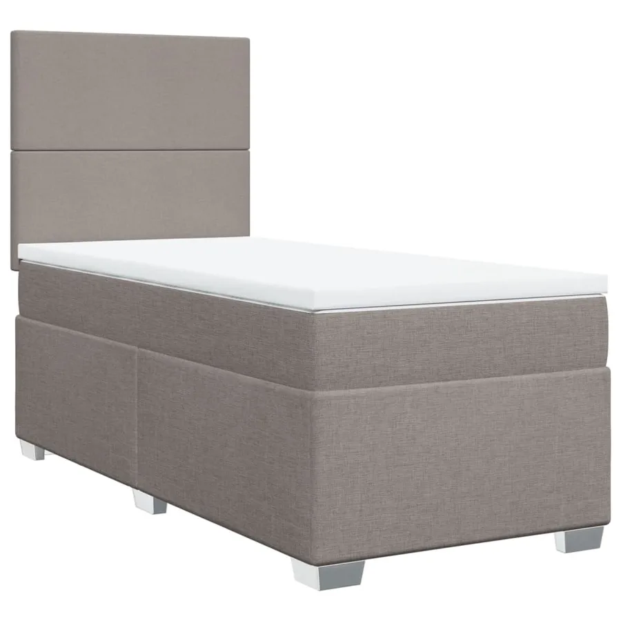 Sommier à lattes de lit avec matelas Taupe 90x200 cm Tissu - 3