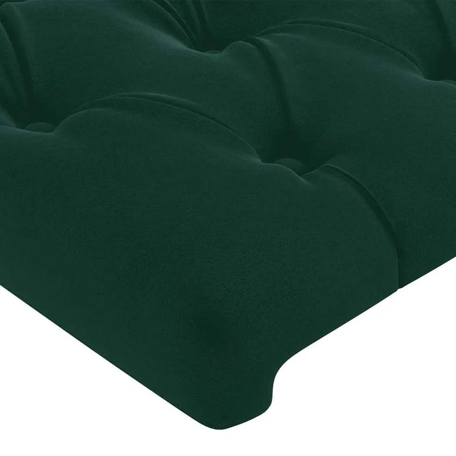Tête de lit avec oreilles Vert foncé 183x16x78/88 cm Velours - 5