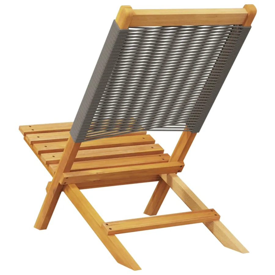 Chaises de jardin pliables lot de 8 gris bois d'acacia massif - 7
