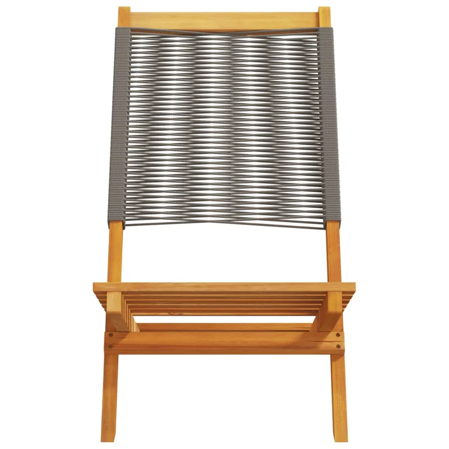 Chaises pliables de jardin 4 pcs gris bois d'acacia massif - 5