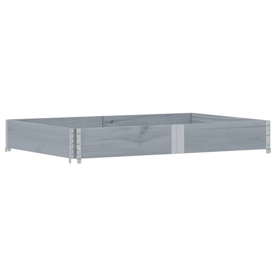 Jardinière gris 150x100 cm bois de pin massif - 2