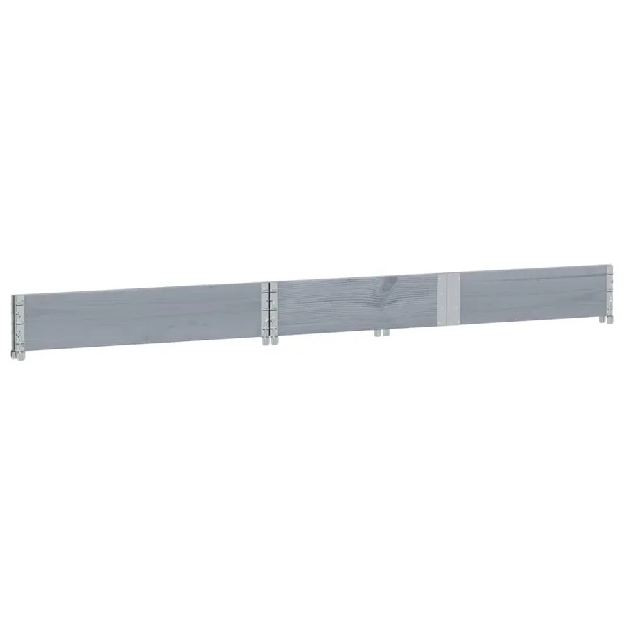 Jardinière gris 150x100 cm bois de pin massif - 4