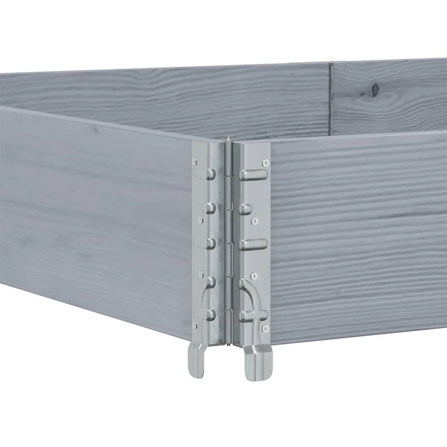 Jardinière gris 150x100 cm bois de pin massif - 5