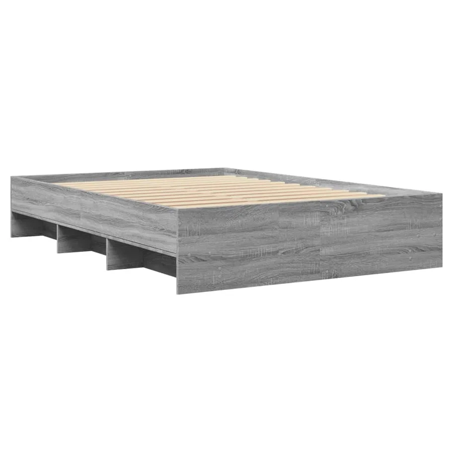Cadre de lit sans matelas sonoma gris 140x190 cm - 4