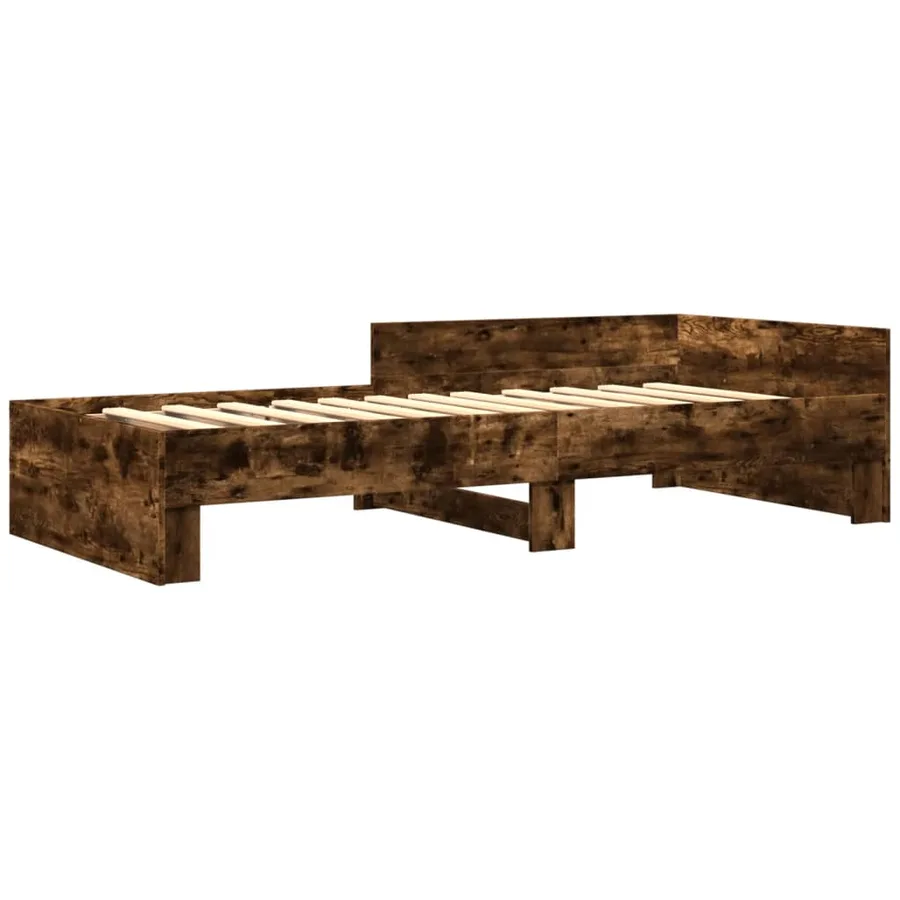 Cadre de lit sans matelas chêne fumé 90x190cm bois d'ingénierie - 3