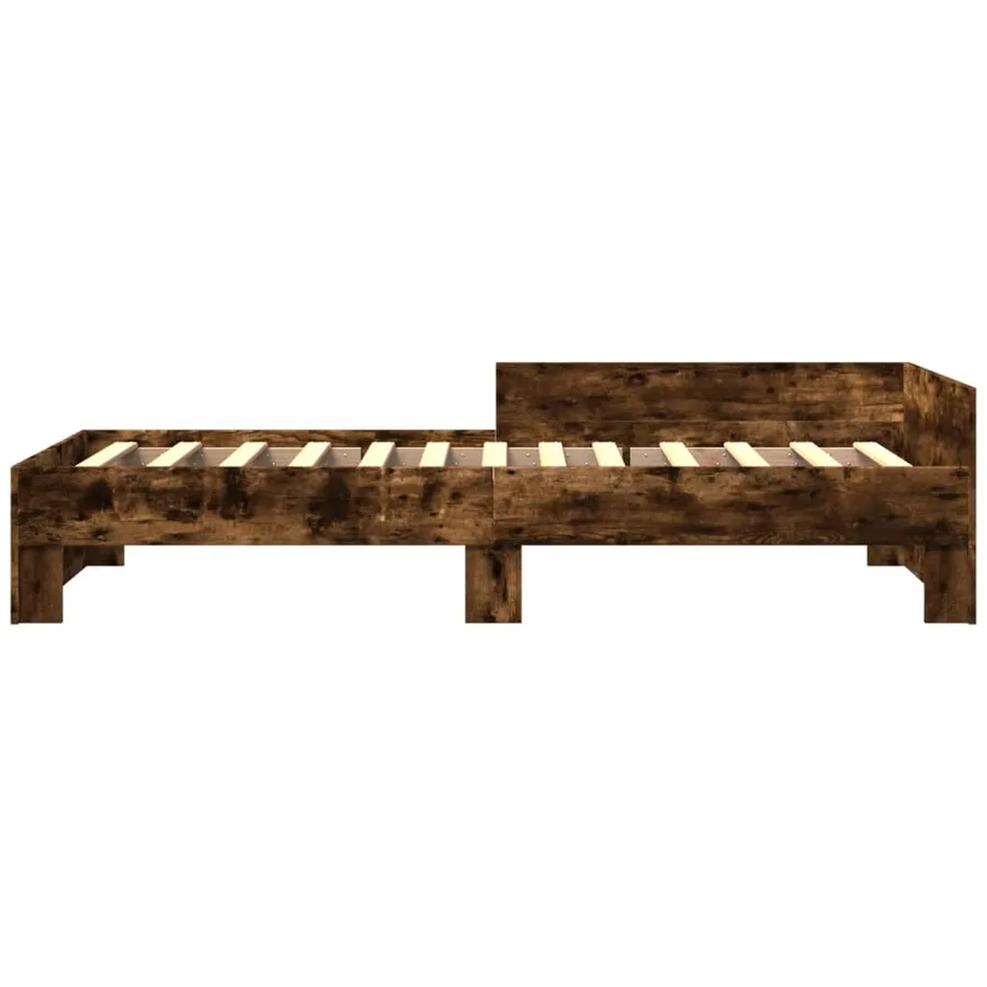 Cadre de lit sans matelas chêne fumé 90x190cm bois d'ingénierie - 4