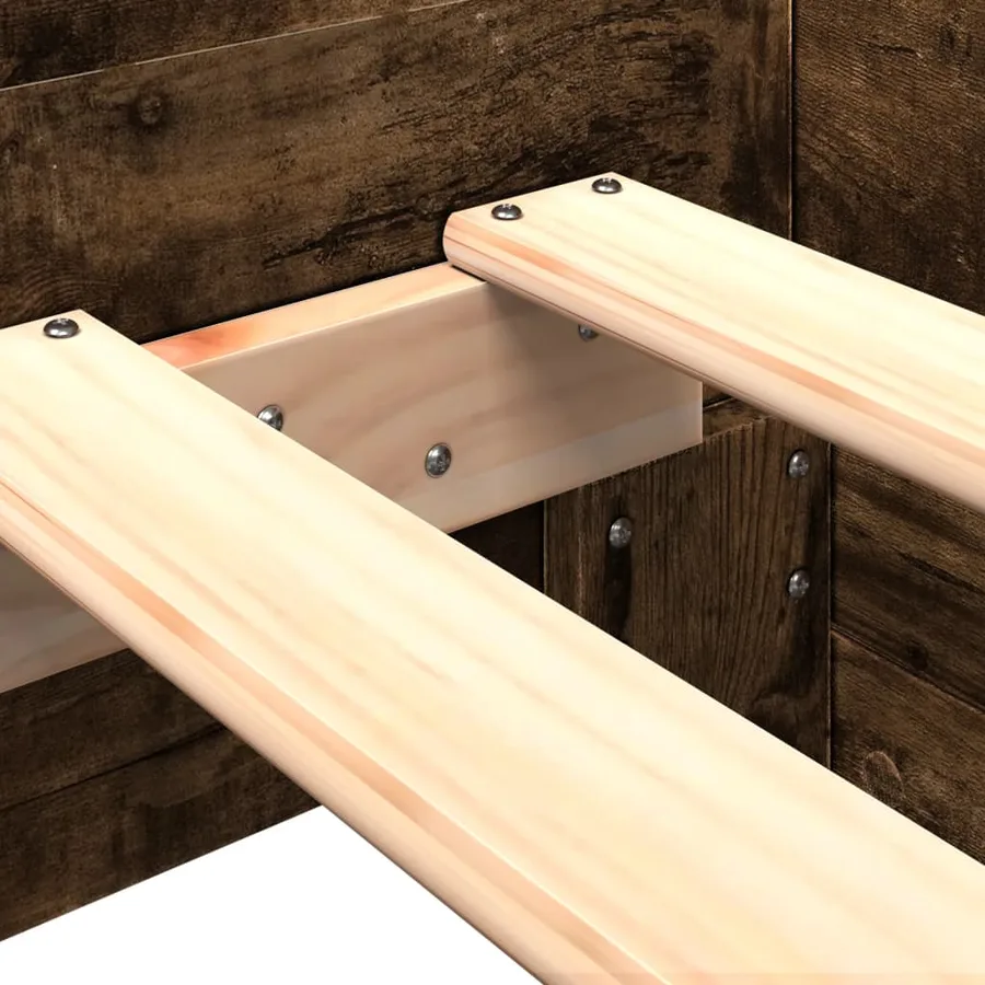 Cadre de lit sans matelas chêne fumé 90x190cm bois d'ingénierie - 7