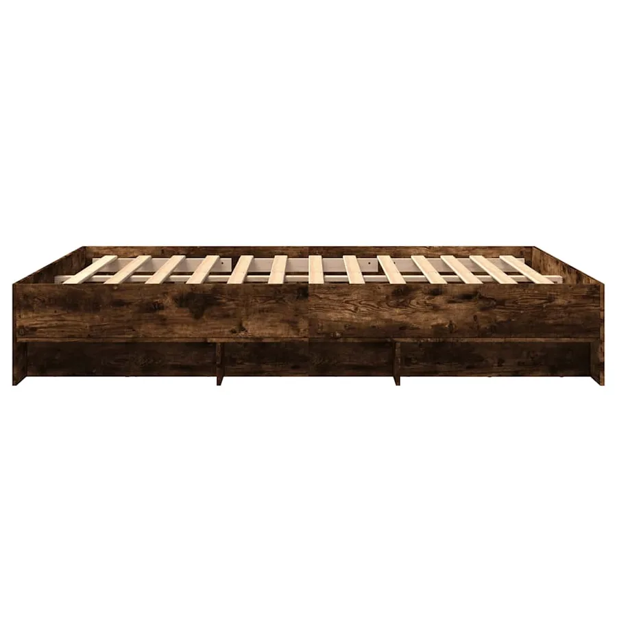 Cadre de lit sans matelas chêne fumé 150x200 cm bois ingénierie - 6