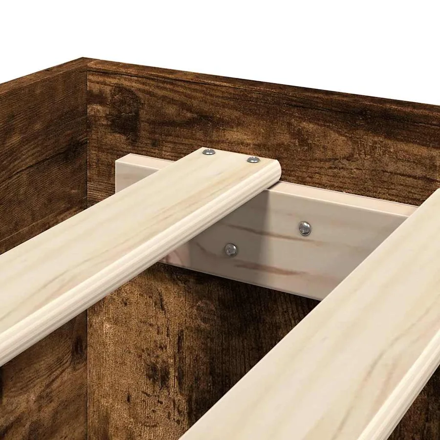 Cadre de lit sans matelas chêne fumé 150x200 cm bois ingénierie - 8