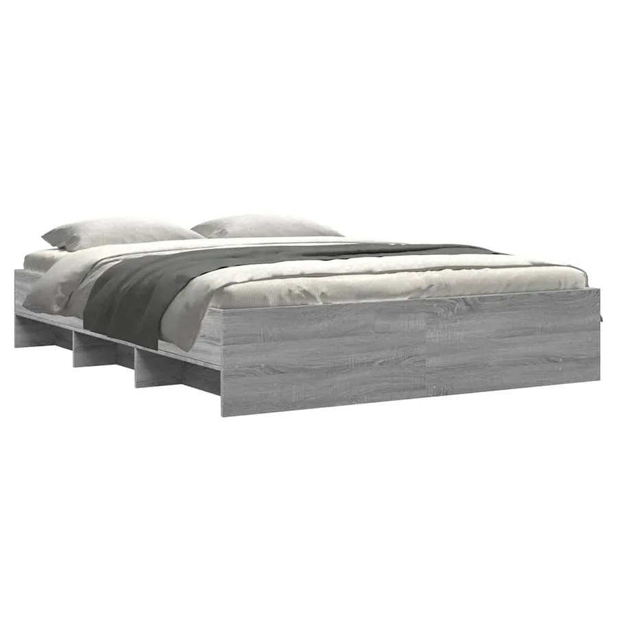 Cadre de lit sans matelas sonoma gris 160x200cm bois ingénierie - 3
