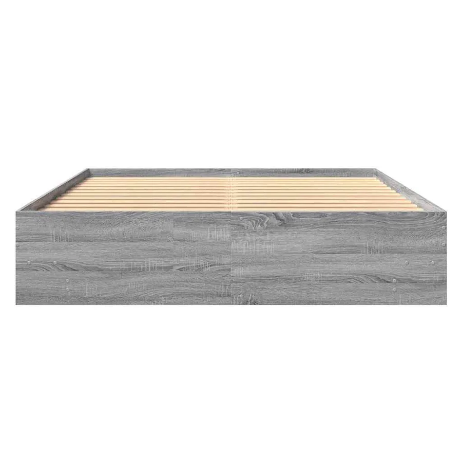 Cadre de lit sans matelas sonoma gris 160x200cm bois ingénierie - 5