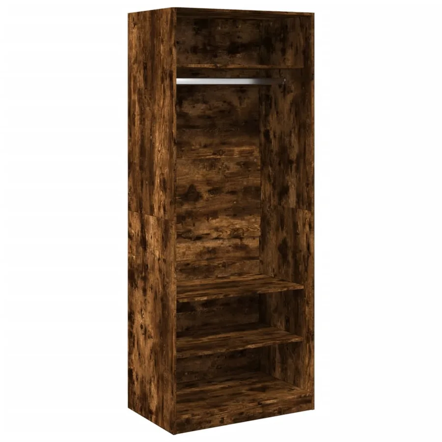 Garde-robe chêne fumé 80x50x200 cm bois d'ingénierie - 2