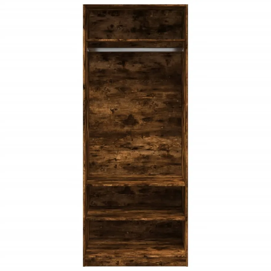 Garde-robe chêne fumé 80x50x200 cm bois d'ingénierie - 4