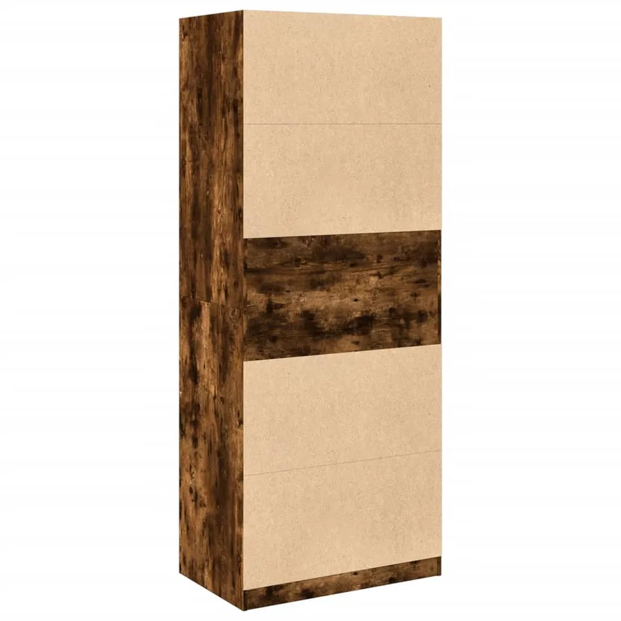 Garde-robe chêne fumé 80x50x200 cm bois d'ingénierie - 6