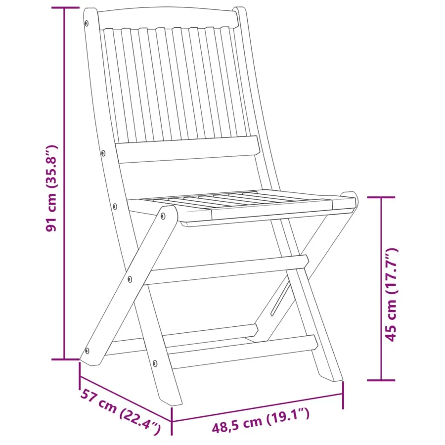 Ensemble à manger de jardin 7 pcs bois massif d'acacia - 9