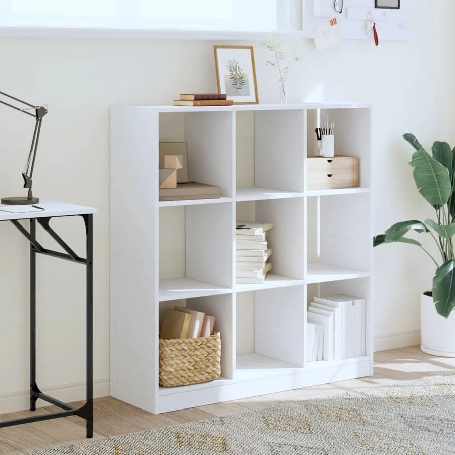 Bibliothèque blanc 102x32x108 cm bois d'ingénierie - 3