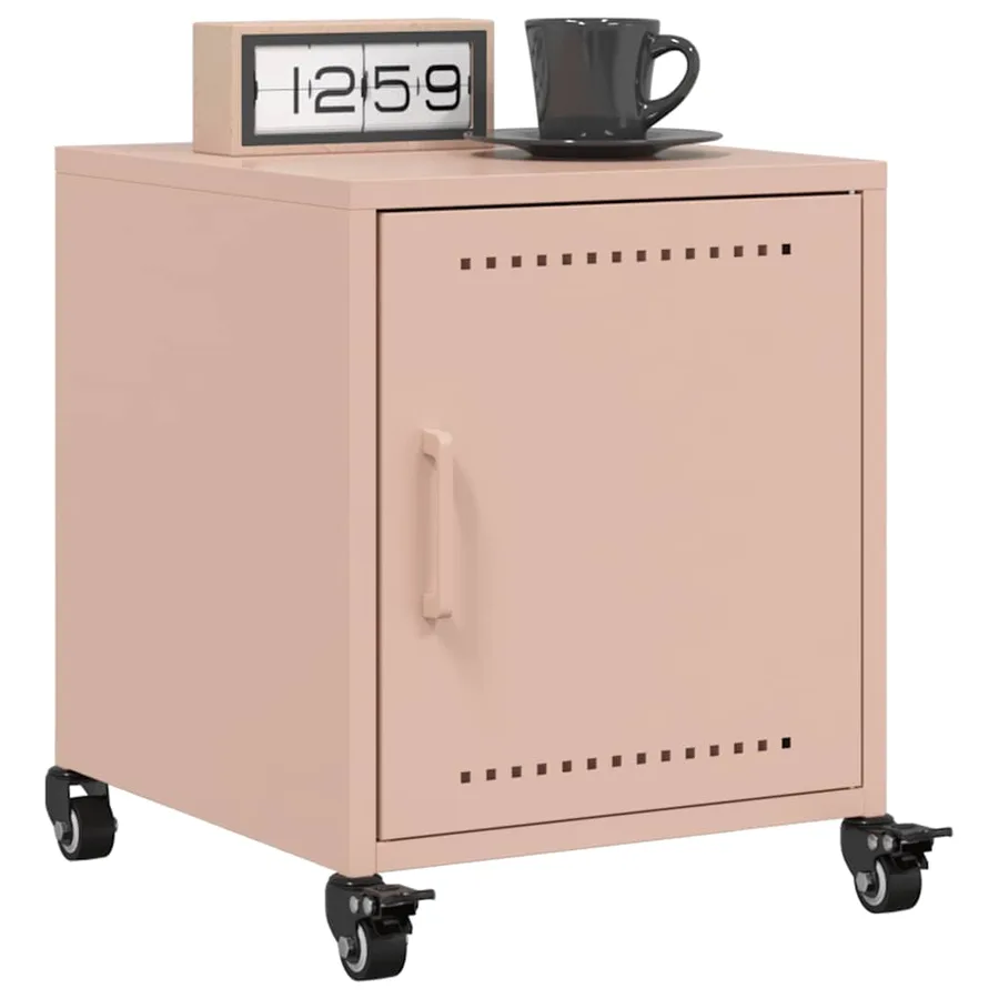 Tables de chevet 2 pcs rose 36x39x43,5 cm acier - 4