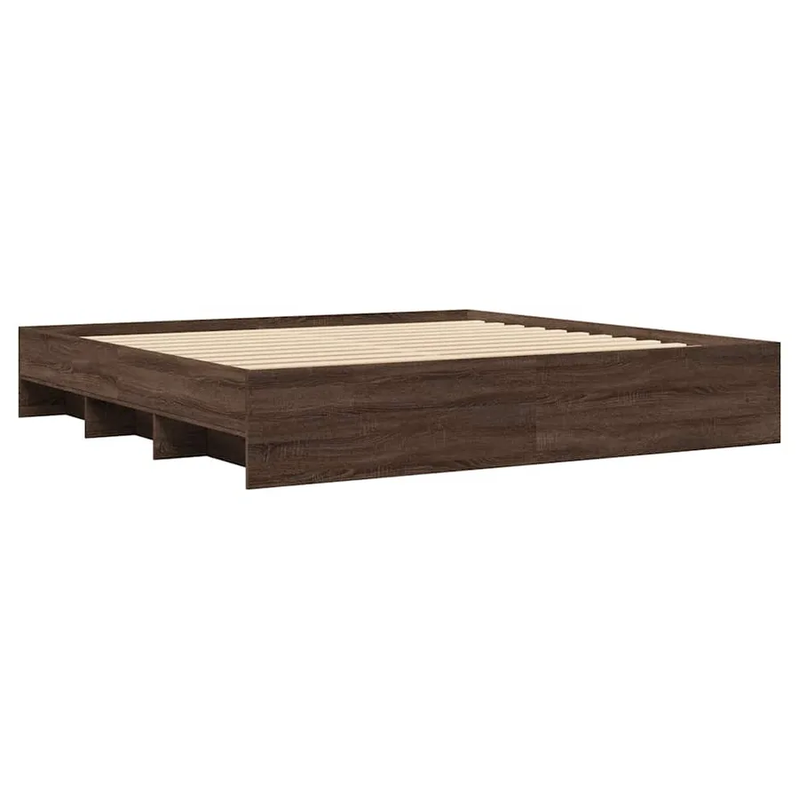Cadre de lit sans matelas chêne marron 200x200 cm - 7