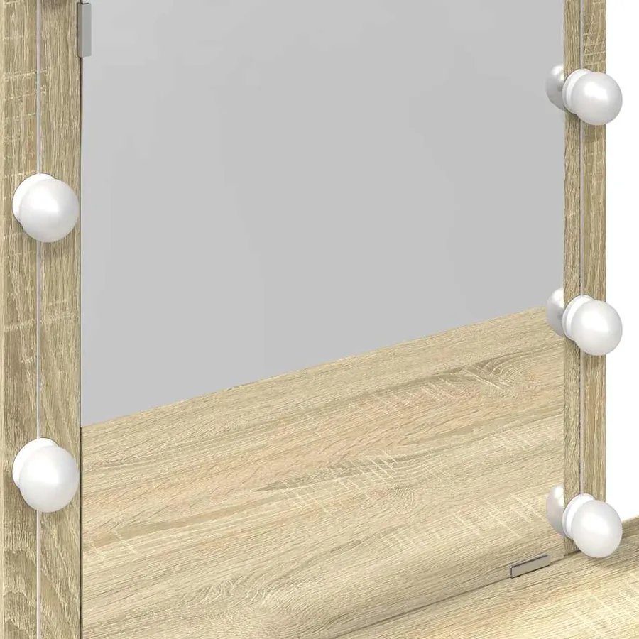 Coiffeuse avec LED chêne sonoma 100x40x130 cm - 12