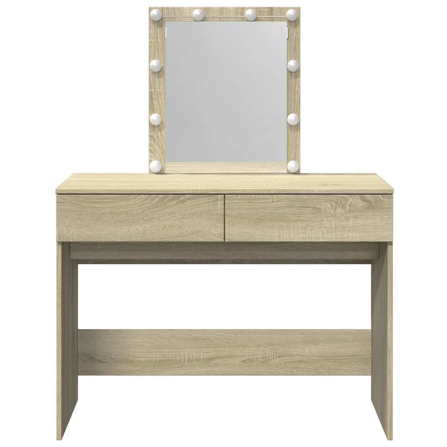 Coiffeuse avec LED chêne sonoma 100x40x130 cm - 5
