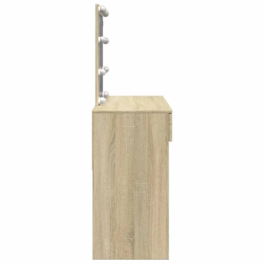 Coiffeuse avec LED chêne sonoma 100x40x130 cm - 6