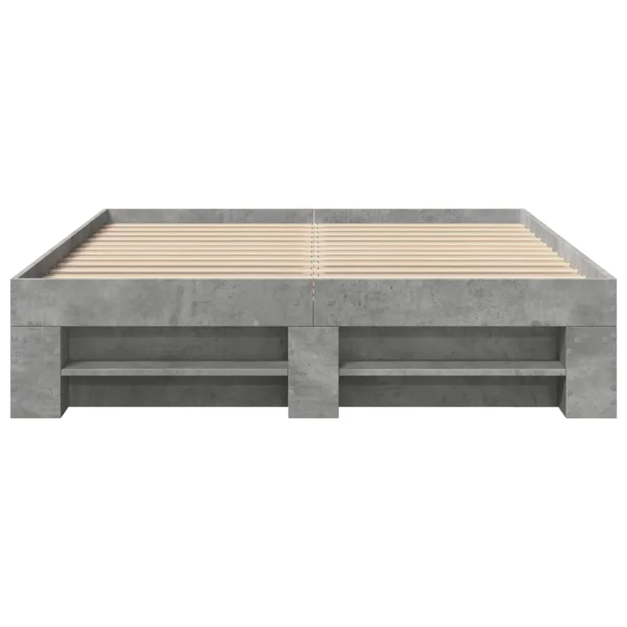 Cadre de lit sans matelas gris béton 120x190 cm bois ingénierie - 5