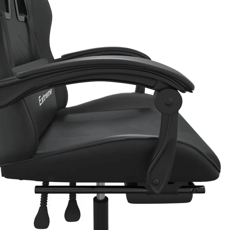 Chaise de jeu avec repose-pied Noir Similicuir - 10