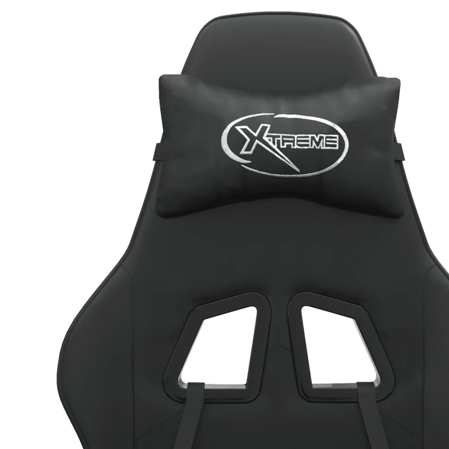 Chaise de jeu avec repose-pied Noir Similicuir - 12