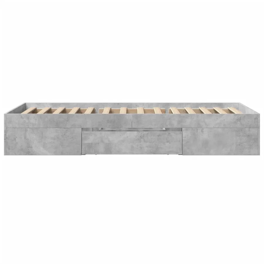Cadre de lit sans matelas gris béton 90x190cm bois d'ingénierie - 6