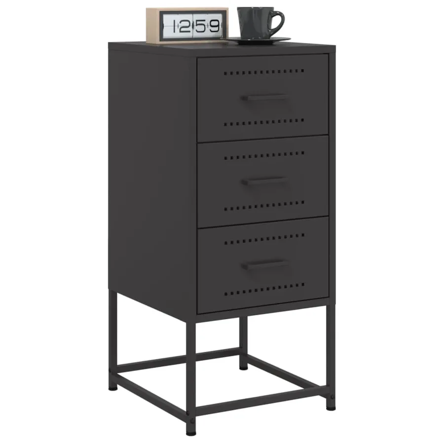Tables de chevet 2 pcs noir 36x39x78 cm acier - 3
