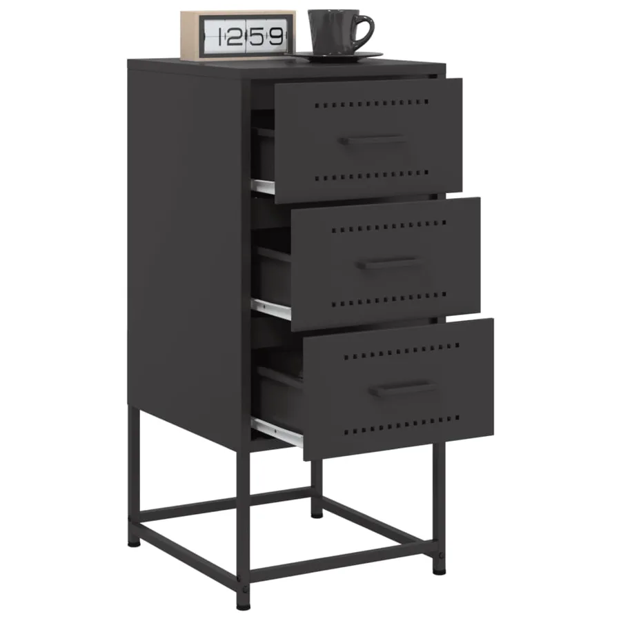 Tables de chevet 2 pcs noir 36x39x78 cm acier - 4