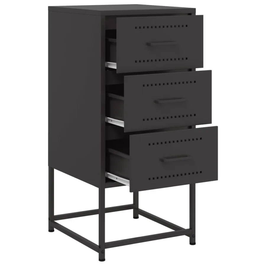 Tables de chevet 2 pcs noir 36x39x78 cm acier - 9