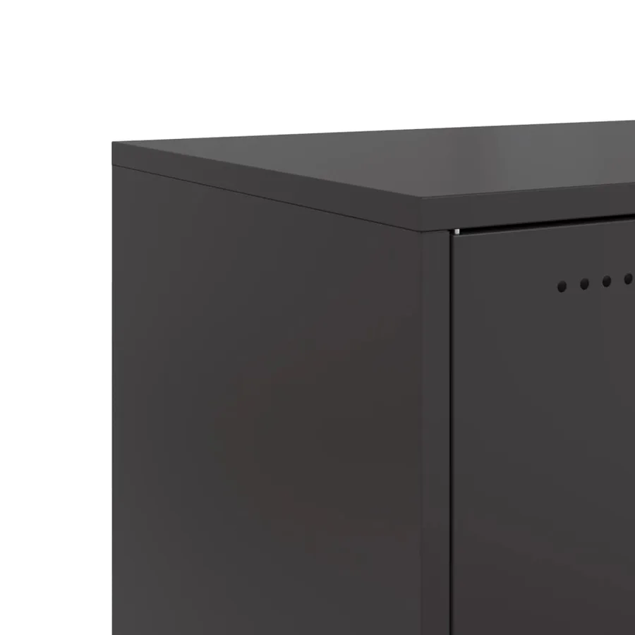 Table de chevet noir 36x39x78 cm acier - 11