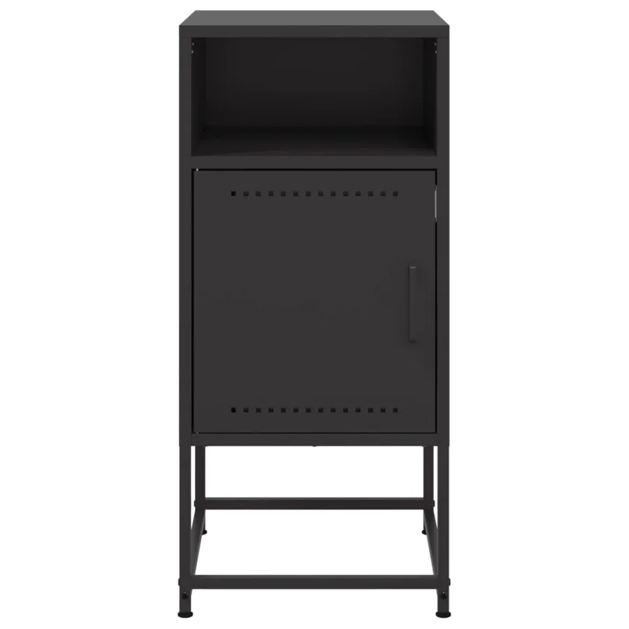 Table de chevet noir 36x39x78 cm acier - 6