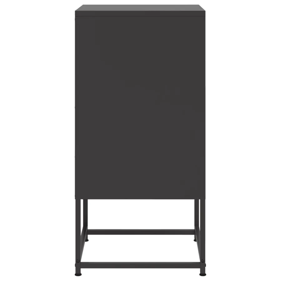 Table de chevet noir 36x39x78 cm acier - 7