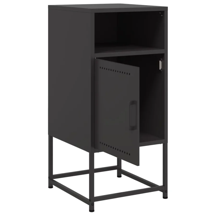 Table de chevet noir 36x39x78 cm acier - 9
