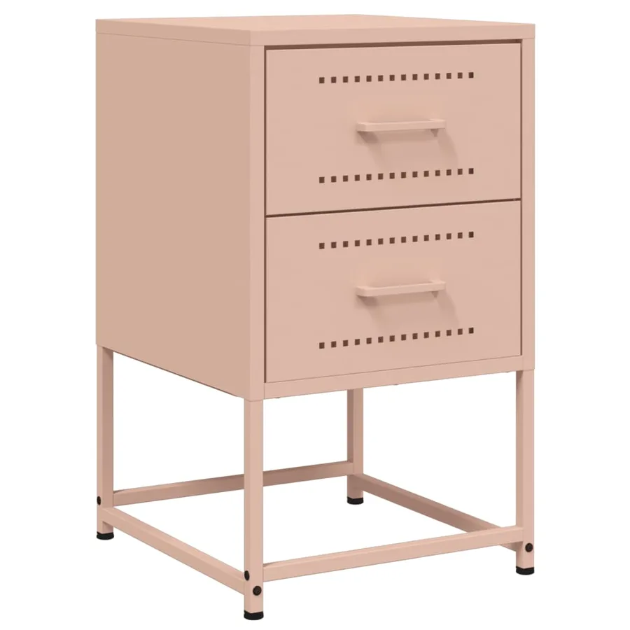Tables de chevet 2 pcs rose 36x39x60,5 cm acier - 5