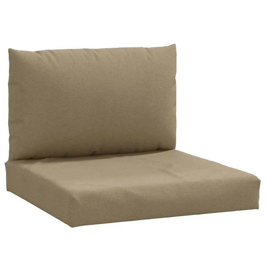 Coussins de palette lot de 2 taupe mélangé tissu - 2
