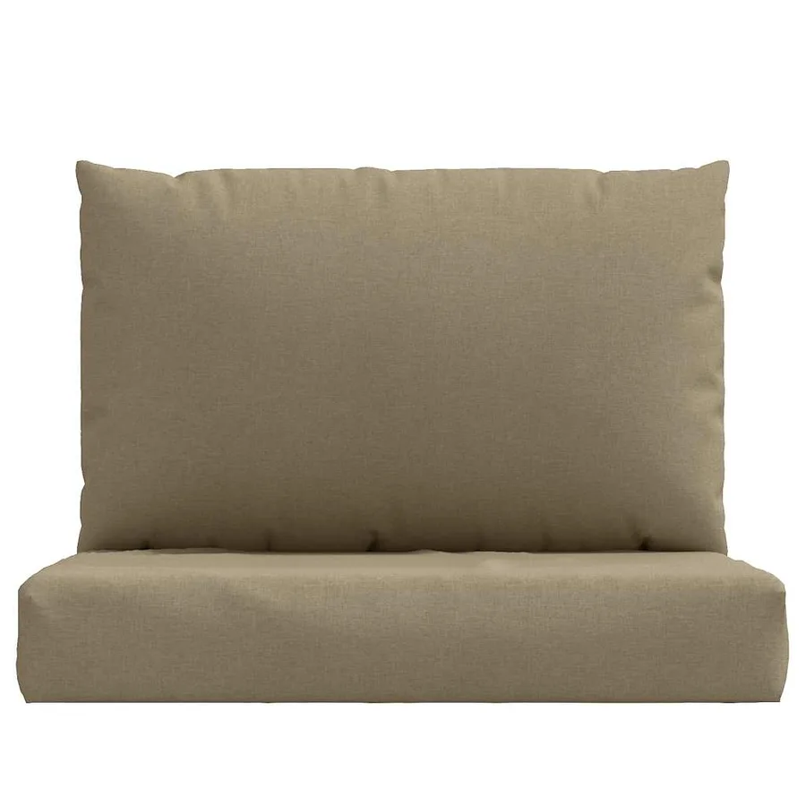 Coussins de palette lot de 2 taupe mélangé tissu - 4