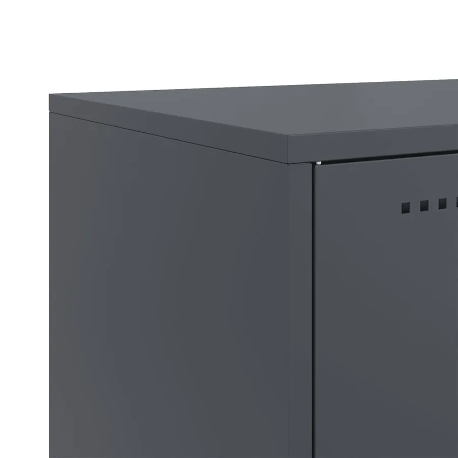 Buffet anthracite 100,5x39x107 cm acier - 12