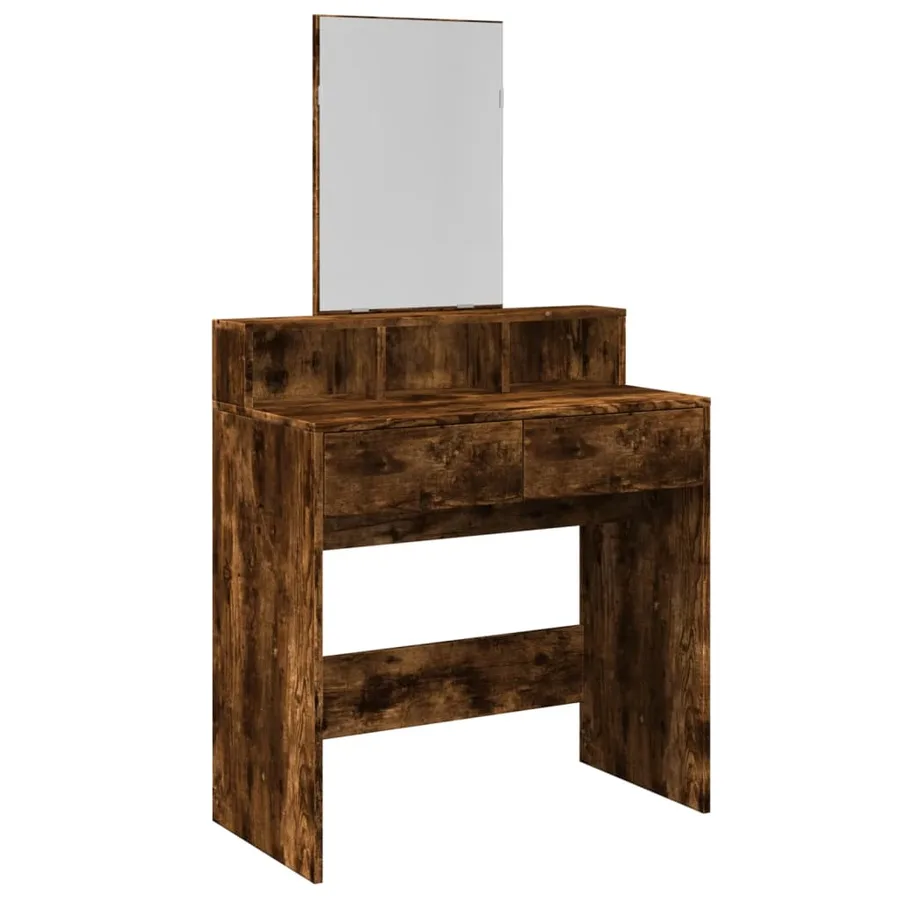 Coiffeuse avec miroir chêne fumé 80x41x144,5 cm - 2