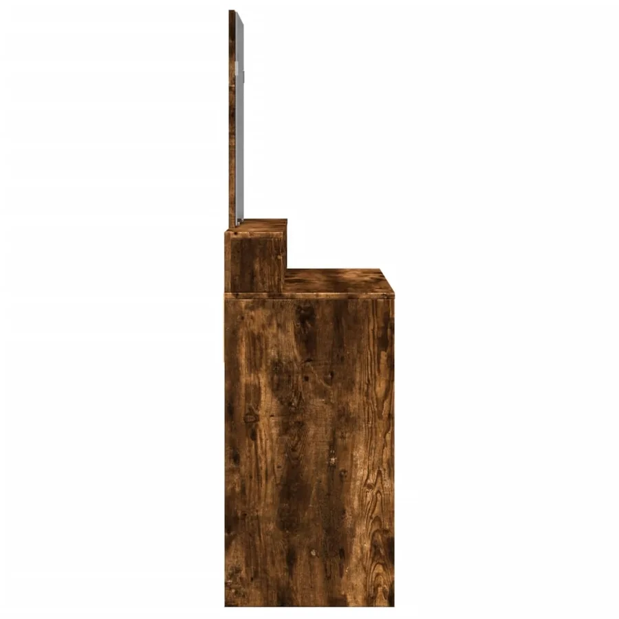 Coiffeuse avec miroir chêne fumé 80x41x144,5 cm - 5