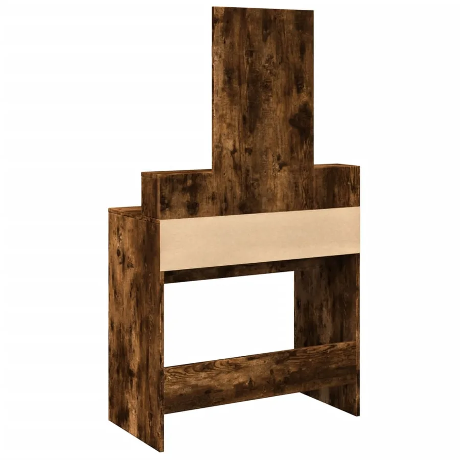 Coiffeuse avec miroir chêne fumé 80x41x144,5 cm - 6