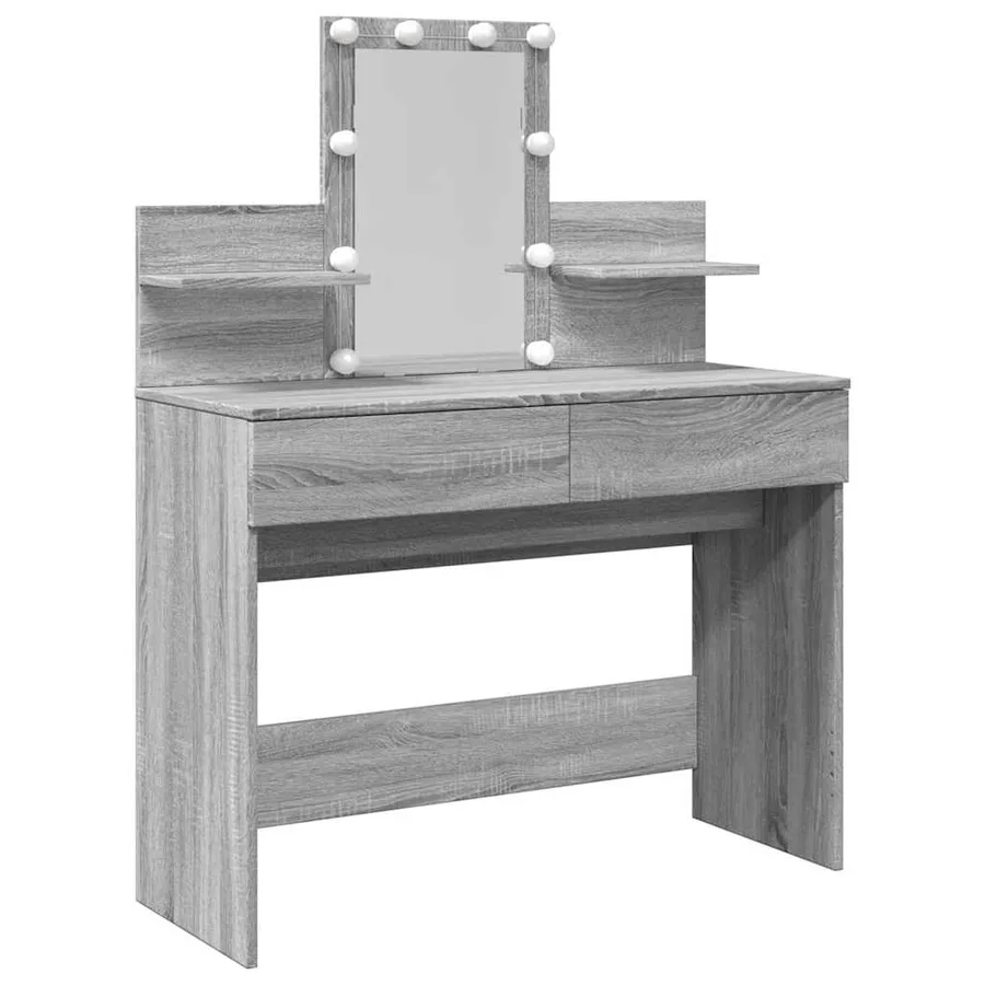 Coiffeuse avec LED sonoma gris 100x40x130 cm - 2