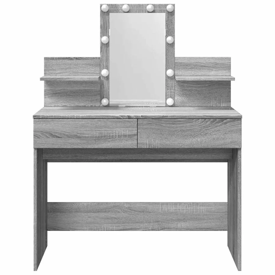 Coiffeuse avec LED sonoma gris 100x40x130 cm - 5