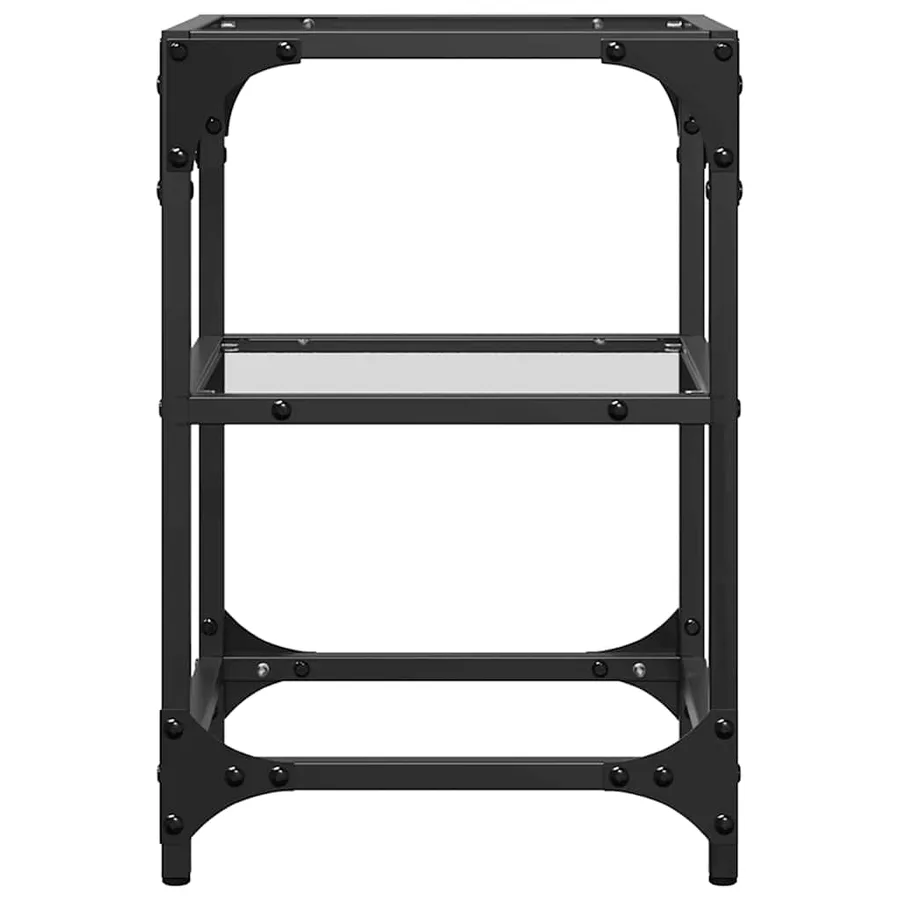 Tables basses avec dessus en verre transparent 2 pcs acier - 4