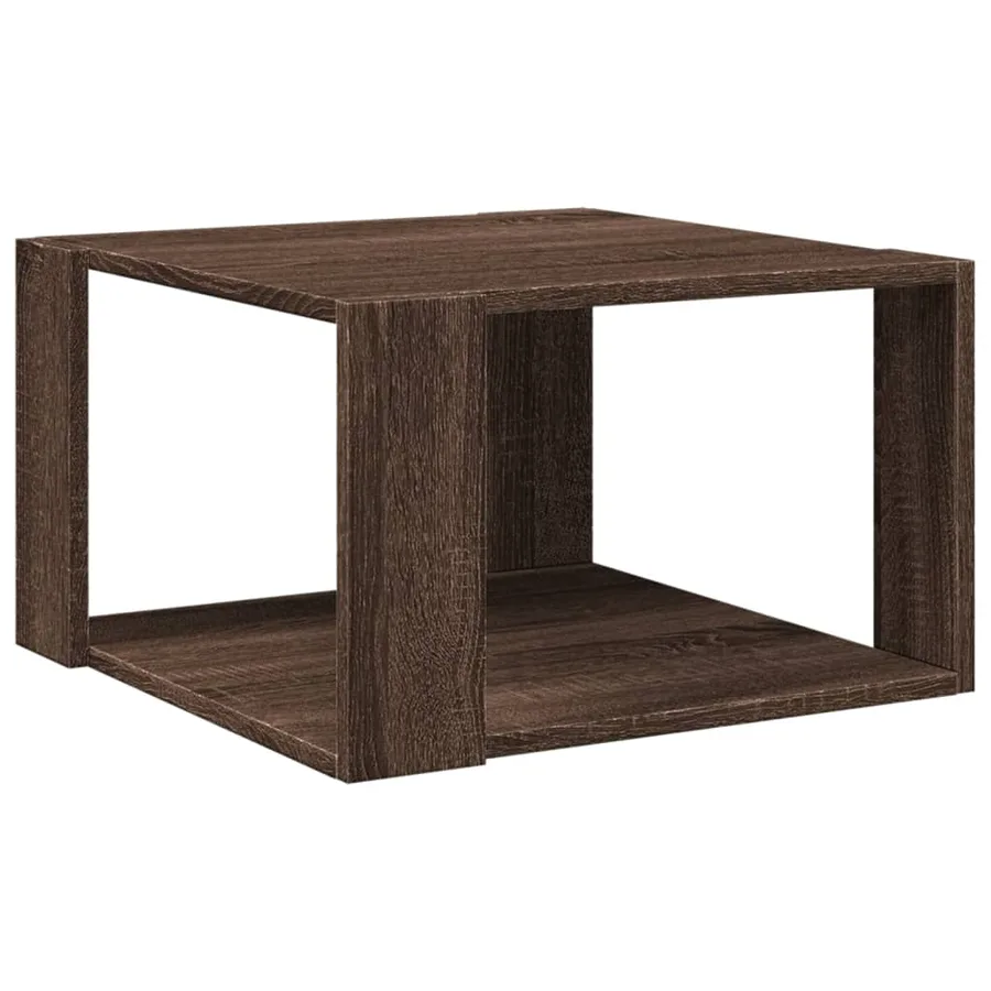 Table basse chêne marron 51,5x51,5x30 cm bois d'ingénierie - 2